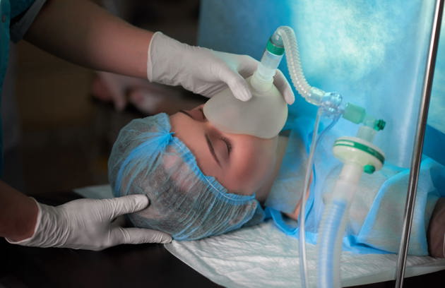 Female Patient Undergoing Surgery