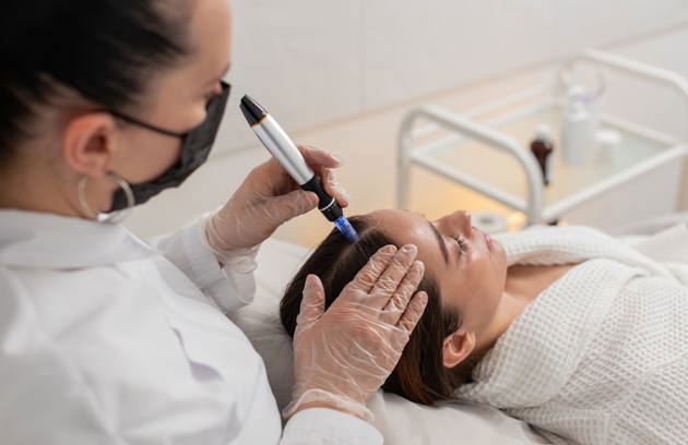 Advanced laser treatment being performed at a Skin Care Clinic in Sharjah.