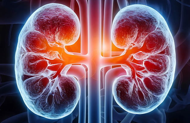 A medical illustration of the kidneys and urinary tract representing advanced Urology Treatment in Sharjah.
