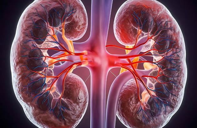 A detailed illustration of the kidneys representing comprehensive Nephrology Services in Sharjah.