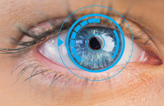 A close-up of the eye highlighting advanced vision assessment by an Ophthalmology Specialist in Sharjah.
