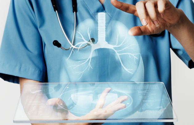 A digital lung illustration representing advanced diagnosis and Pulmonology Care in Sharjah.